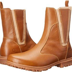 Bogs pearl slip on leather boots, caramel brown, water resistant, size 9 / EU 40